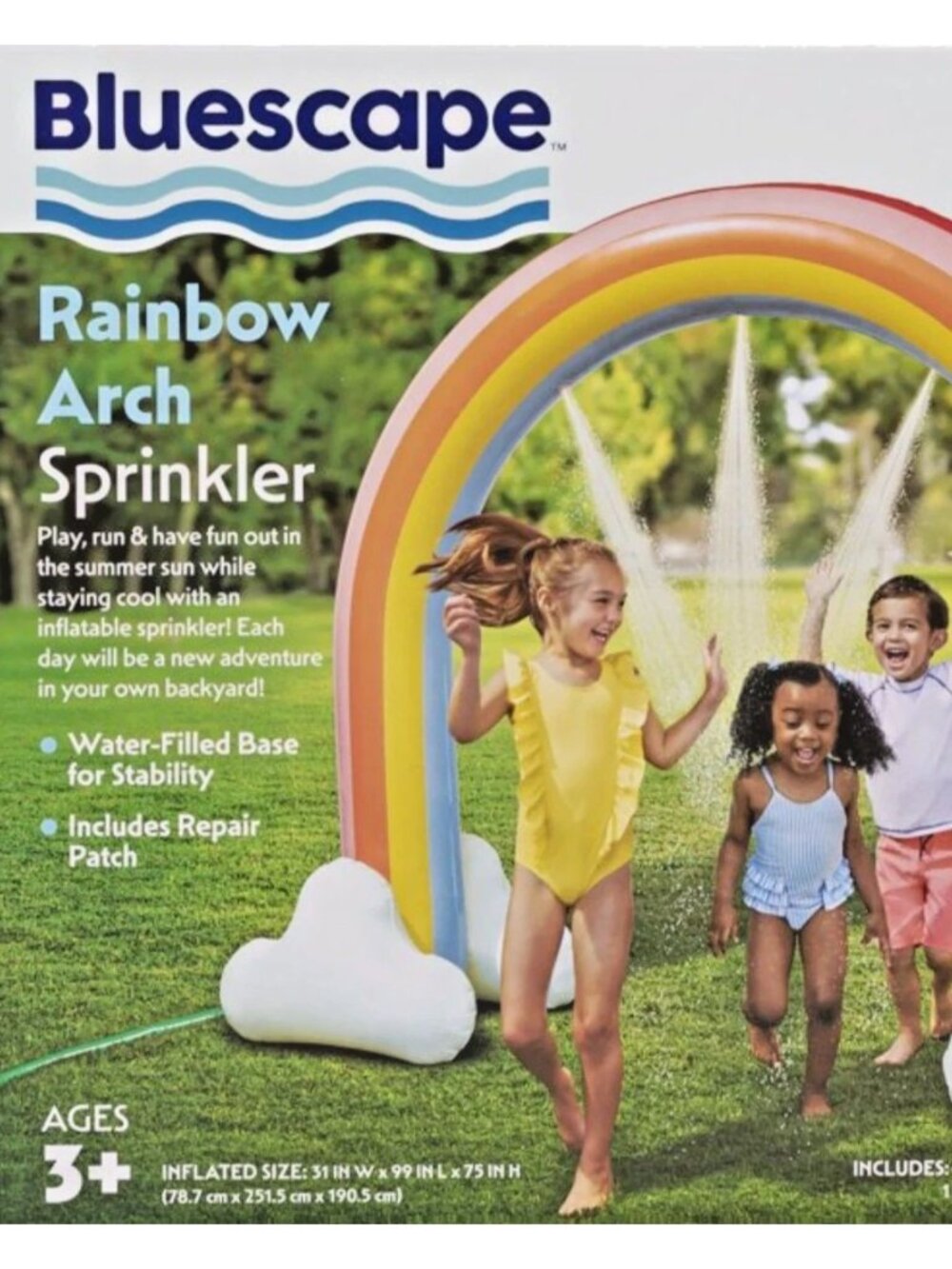 Bluescape Rainbow Arch Inflatable Sprinkler Over 6 Feet Tall Age 3+ NEW